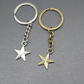 Zinc Alloy Five Point Star Keychain Bag Charm Gift view 4