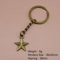 Zinc Alloy Five Point Star Keychain Bag Charm Gift view 2