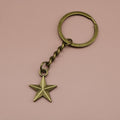 Zinc Alloy Five Point Star Keychain Bag Charm Gift view 6