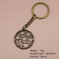 Metal Round Heart Disc Keychain Bag Charm Gift view 2