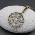 Metal Round Heart Disc Keychain Bag Charm Gift view 4