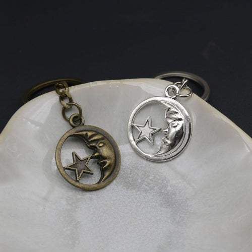 Metal Moon Star Keychain Bag Charm – Antique Copper