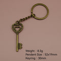 Zinc Alloy Heart Lock Key Keychain Bag Charm Gift view 2