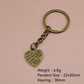 Metal Heart Letter Keychain Bag Charm Gift – Antique Copper view 2