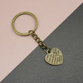 Metal Heart Letter Keychain Bag Charm Gift – Antique Copper view 1