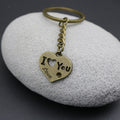 Zinc Alloy Heart I Love You Keychain Romantic Gift – Antique Copper view 4