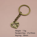 Zinc Alloy Heart I Love You Keychain Romantic Gift – Antique Copper view 2