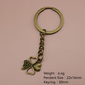 Zinc Alloy Four Leaf Clover Keychain Bag Charm Gift – Antique Copper view 2