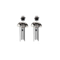 Elegant New Chinese Ink Wash Acrylic Flower Fan Long Beaded Tassel Qipao Statement Earrings view 5
