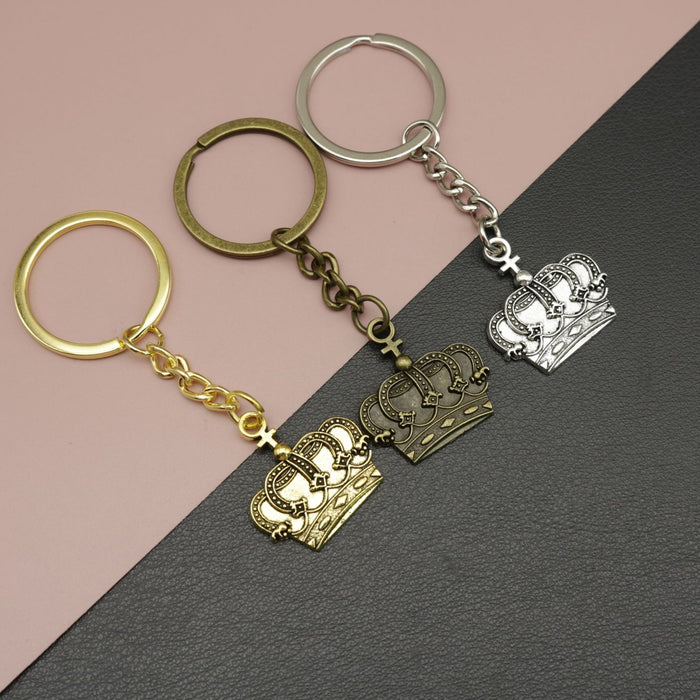 Zinc Alloy Crown Pendant Keychain Bag Charm Gift