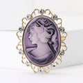 Metal Alloy Vintage Lady Head Brooch Pin For Sweaters And Suits view 2