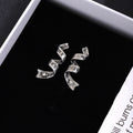 Vintage Rhinestone Letter Spiral Ribbon Studs For Women Luxury Alloy Silver Needle Fashion Earrings view 1