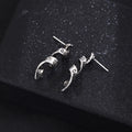 Vintage Rhinestone Letter Spiral Ribbon Studs For Women Luxury Alloy Silver Needle Fashion Earrings view 3