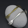 Metal Fork Keychain Bag Charm view 2