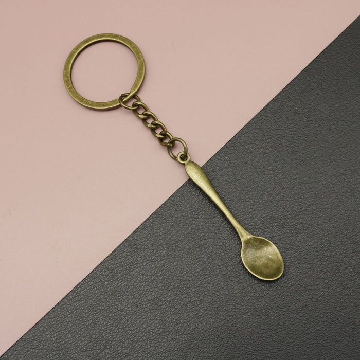 Zinc Alloy Spoon Keychain Bag Charm Gift