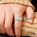Metal Geometric Ring With Sparkling Zircon Inlay, Luxury Fashion Engagement Jewelry view 4