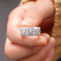 Metal Geometric Ring With Sparkling Zircon Inlay, Luxury Fashion Engagement Jewelry view 3
