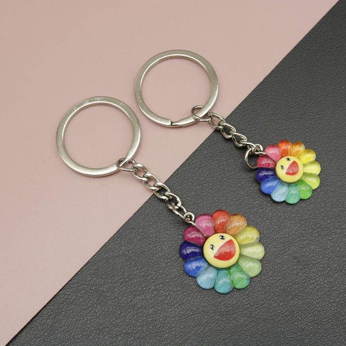 Metal Sunflower Keychain Floral Bag Charm Gift