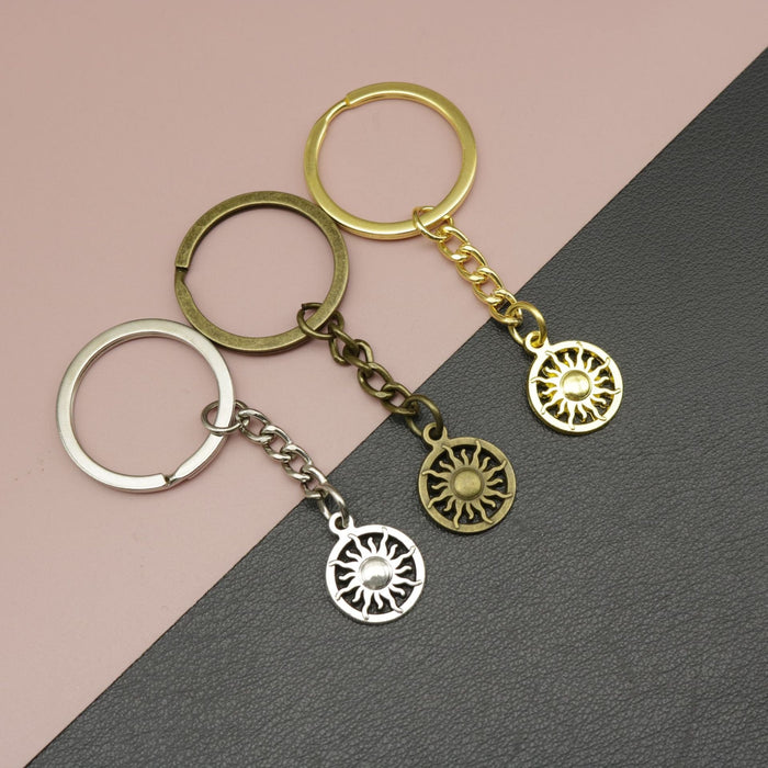 Zinc Alloy Sun Pendant Keychain Bag Charm Gift