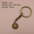 Zinc Alloy Sun Pendant Keychain Bag Charm Gift view 2