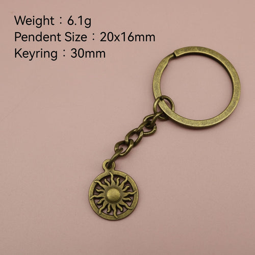 Zinc Alloy Sun Pendant Keychain Bag Charm Gift