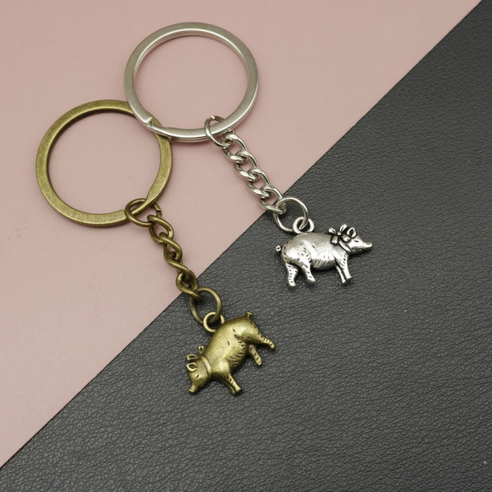 Zinc Alloy Animal Pig Keychain Bag Charm Gift