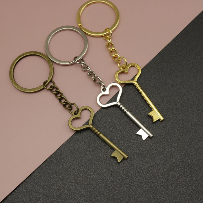 Zinc Alloy Heart Lock Keychain Bag Charm