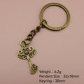 Zinc Alloy Vintage Key Shape Keychain Bag Charm Gift view 2