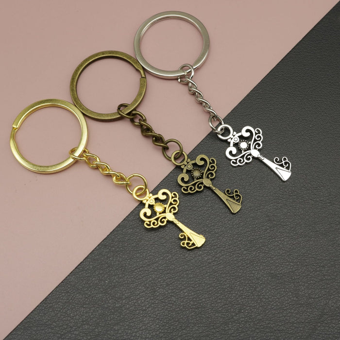 Zinc Alloy Vintage Key Shape Keychain Bag Charm Gift