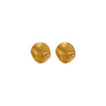 Gold Plated Metal Irregular Circle Stud Earrings With Silver Posts, Bold Geometric Fashion Style view 5