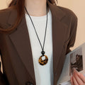 Maillard Retro Acrylic Round Geometric Sweater Necklace For Women Korean Autumn Winter Style view 4