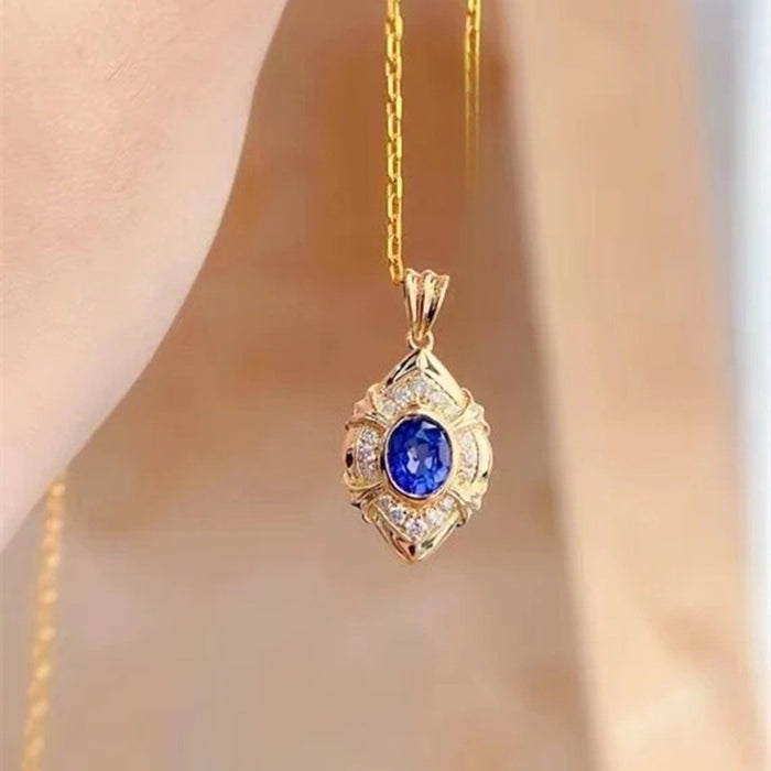 Fashion Royal Necklace With Marquise Geometric Pendant Vintage Palace Style Jewelry