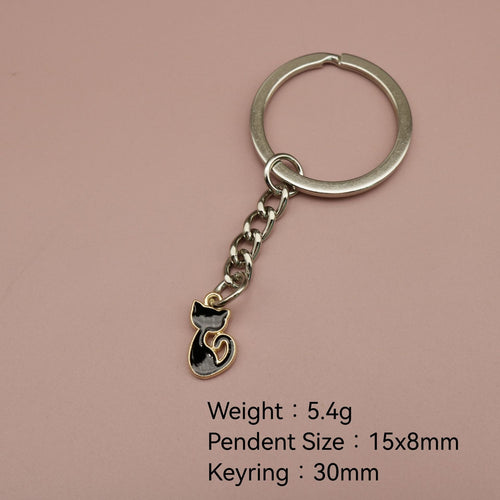 Metal Cat Keychain Enamel Bag Charm