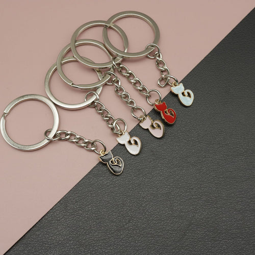 Metal Cat Keychain Enamel Bag Charm