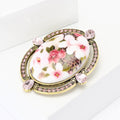 Alloy Enamel Baroque Flower Brooch Court Style Women Clothing Pin view 3
