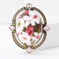 Alloy Enamel Baroque Flower Brooch Court Style Women Clothing Pin view 2