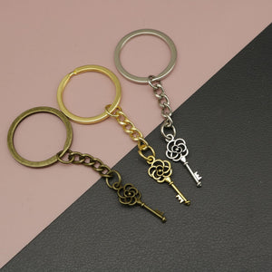 Metal Flower Key Keychain Bag Charm Gift