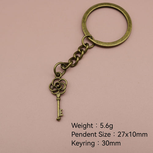Metal Flower Key Keychain Bag Charm Gift
