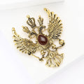 Vintage Alloy Double Headed Eagle Brooch For Men's Apparel view 3