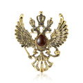 Vintage Alloy Double Headed Eagle Brooch For Men's Apparel view 5
