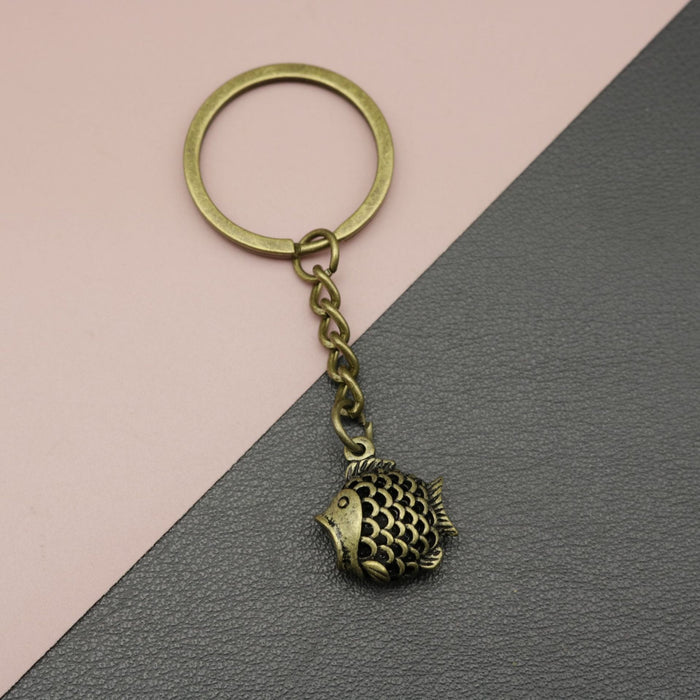 Metal Fish Keychain Bag Charm – Antique Copper