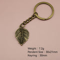 Metal Leaf Keychain Bag Charm view 2