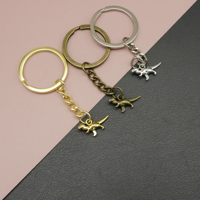 Zinc Alloy Minimalist Dinosaur Keychain Bag Charm Gift