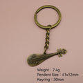 Zinc Alloy Guitar Lute Instrument Keychain Music Gift view 2