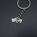 Metal Racing Flag Keychain Car Accessory view 4