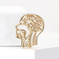 Electroplated Alloy Abstract Head Brooch Pin For Fashion Lapels view 2