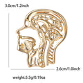 Electroplated Alloy Abstract Head Brooch Pin For Fashion Lapels view 4