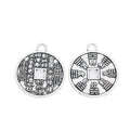 Antique Silver Zinc Alloy Bagua Charm Pendant for DIY Necklace Bracelet Jewelry Making view 2