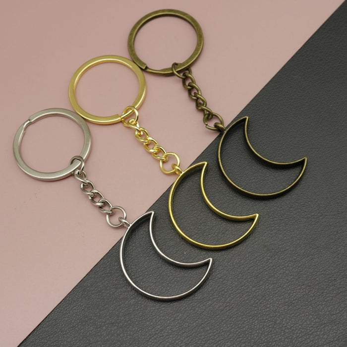 Alloy Moon Keychain Bag Charm
