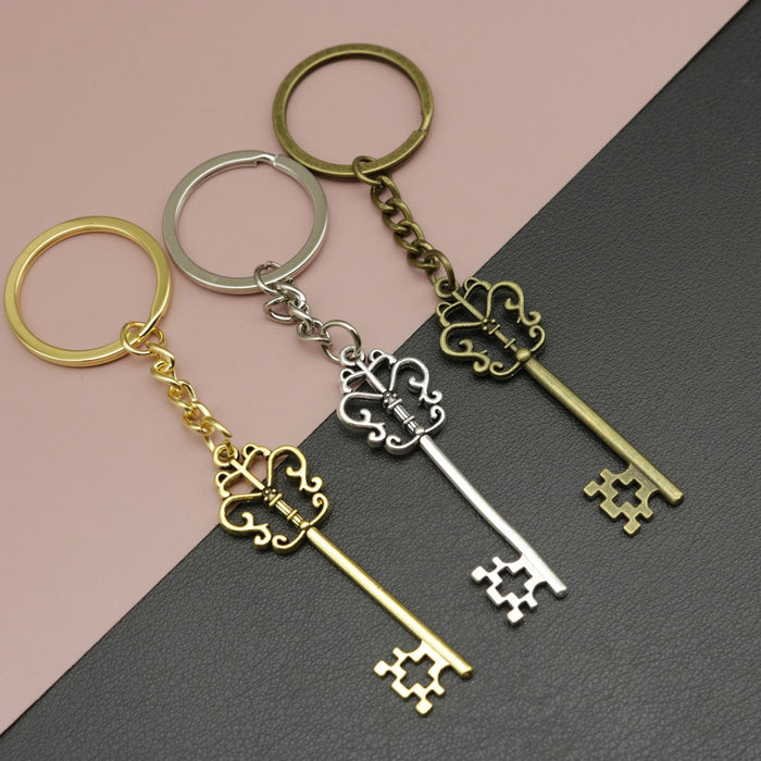 Metal Unlock Key Keychain Bag Charm